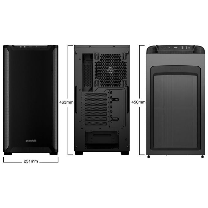 Be quiet! BG073 PURE BASE 501 Black Case PC Midi Tower ATX Micro ATX Mini-ITX 2 ventole 140 mm USB 3.2 Gen 2 Type-C colore Nero