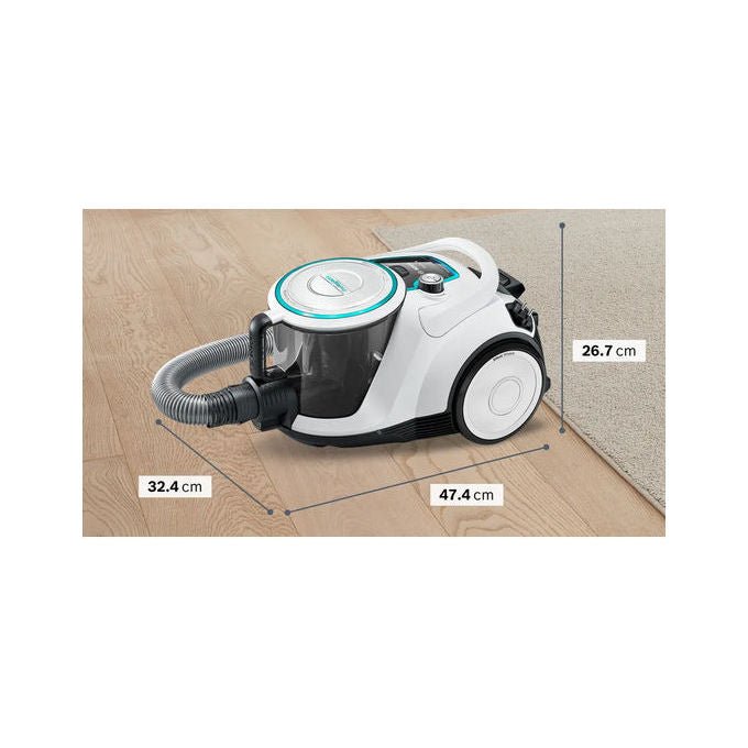 Bosch BGC41XHYG Serie 6 Aspirapolvere a cilindro Senza sacchetto 2,4 L 700 W 68 dB colore Bianco