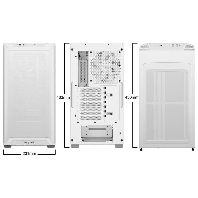 Be quiet! BGW75 PURE BASE 501 Airflow Window Case PC Midi Tower con Ventola Frontale 140 mm e Filtro Antipolvere colore Bianco