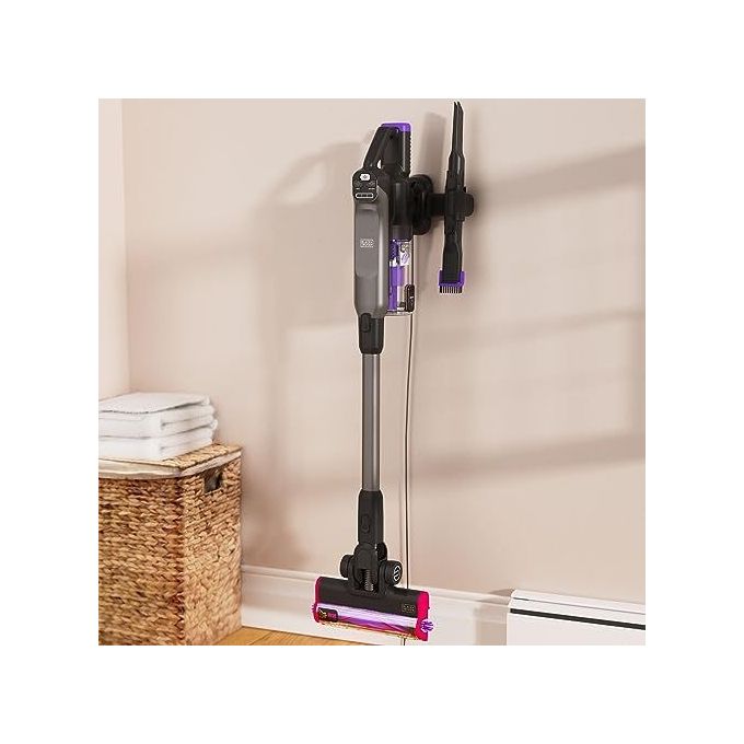Black+Decker Scopa Ricaricabile 21.6V fino a 35 Minuti 100W 2 Turbo Spazzole Laterali