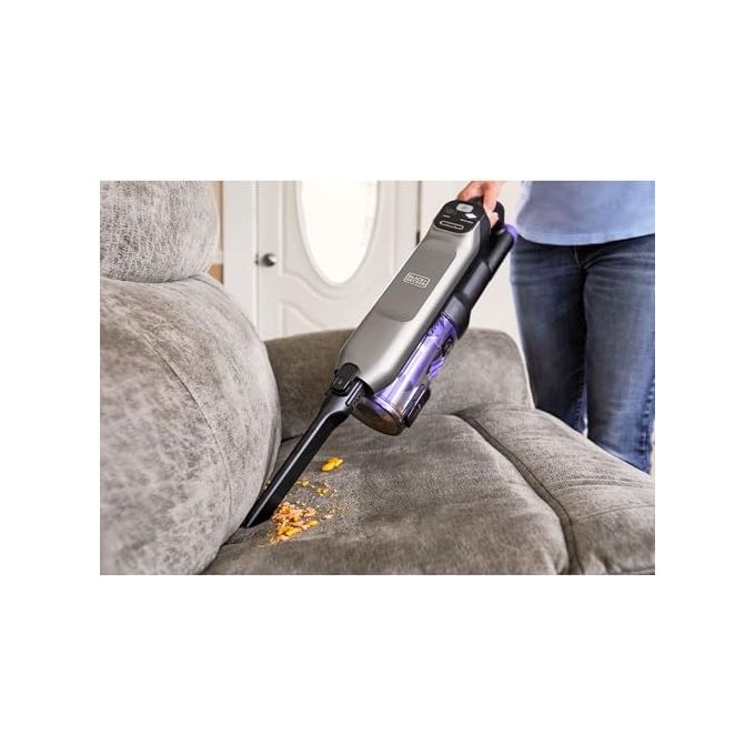 Black+Decker Scopa Ricaricabile 21.6V fino a 35 Minuti 100W 2 Turbo Spazzole Laterali