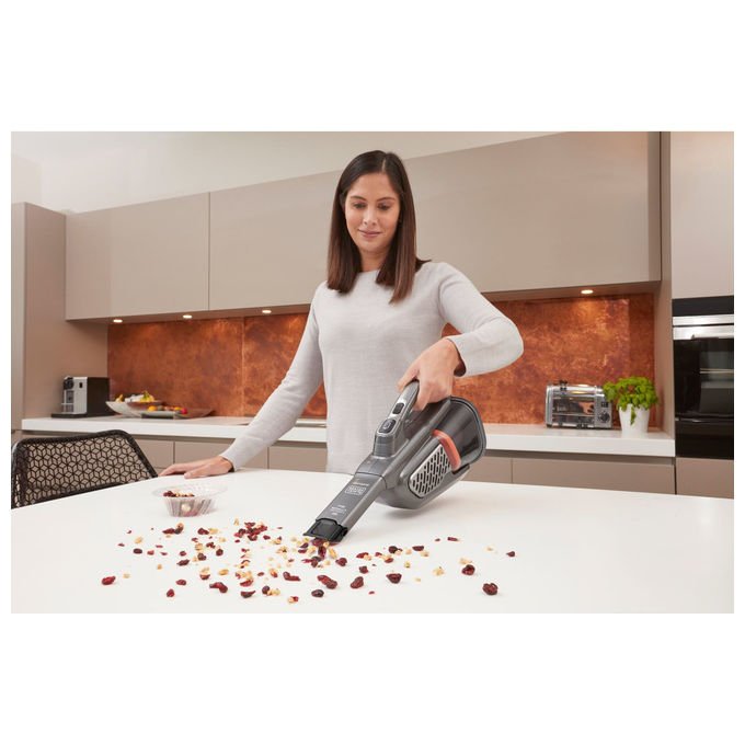 Black and Decker BHHV520JF-QW Aspirapolvere Portatile Senza Fili 0,7 L Autonomia 21 min Filtri Lavabili colore Nero Argento Titanio