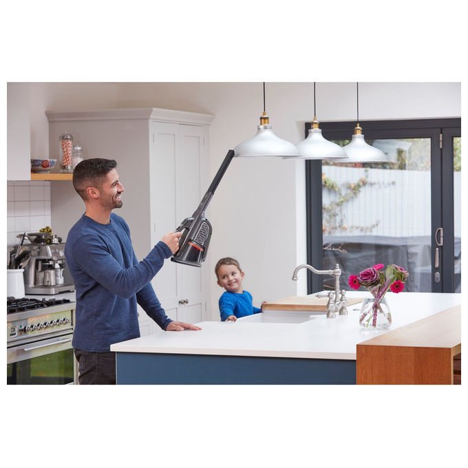 Black and Decker BHHV520JF-QW Aspirapolvere Portatile Senza Fili 0,7 L Autonomia 21 min Filtri Lavabili colore Nero Argento Titanio