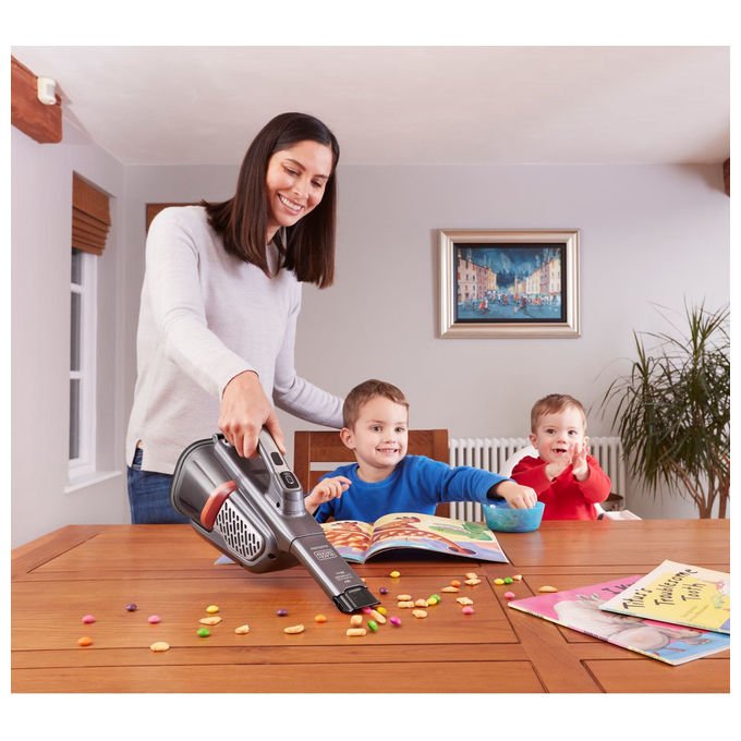 Black and Decker BHHV520JF-QW Aspirapolvere Portatile Senza Fili 0,7 L Autonomia 21 min Filtri Lavabili colore Nero Argento Titanio