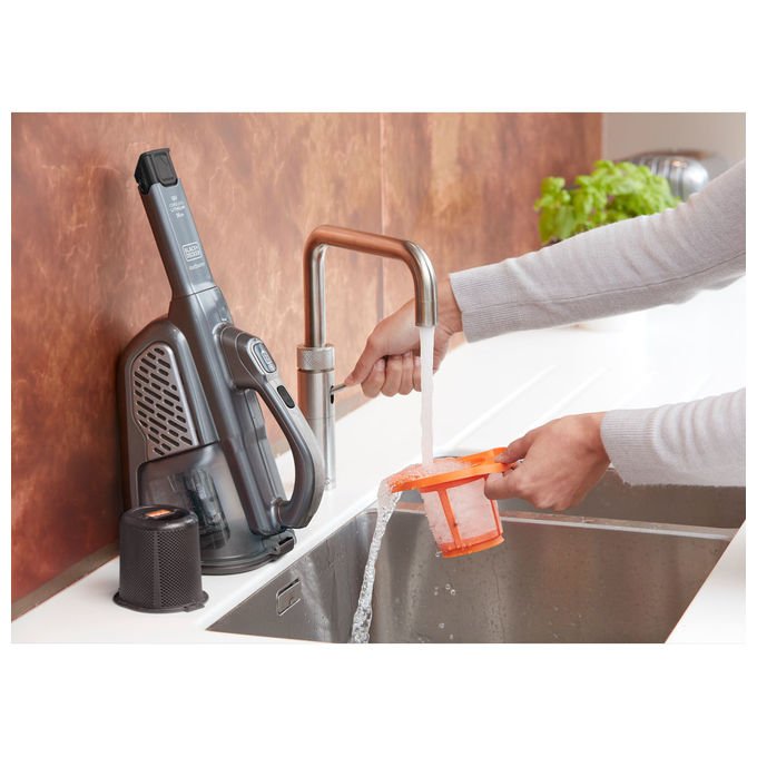 Black and Decker BHHV520JF-QW Aspirapolvere Portatile Senza Fili 0,7 L Autonomia 21 min Filtri Lavabili colore Nero Argento Titanio