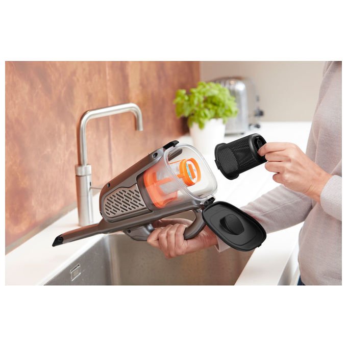 Black and Decker BHHV520JF-QW Aspirapolvere Portatile Senza Fili 0,7 L Autonomia 21 min Filtri Lavabili colore Nero Argento Titanio