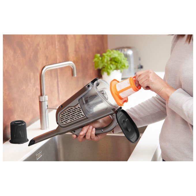 Black and Decker BHHV520JF-QW Aspirapolvere Portatile Senza Fili 0,7 L Autonomia 21 min Filtri Lavabili colore Nero Argento Titanio