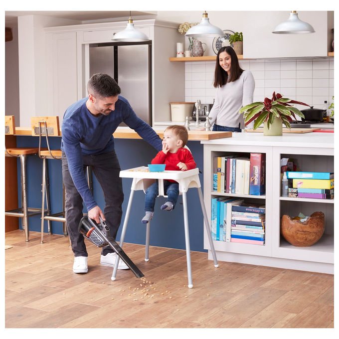 Black and Decker BHHV520JF-QW Aspirapolvere Portatile Senza Fili 0,7 L Autonomia 21 min Filtri Lavabili colore Nero Argento Titanio