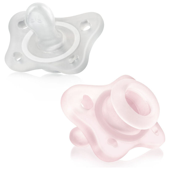 Chicco 8058664175246 PhysioForma Minisoft Succhietto Neonato 0-2 Mesi in Silicone con Finitura SOFT SENSE e Apertura sul Retro colore Azzurro