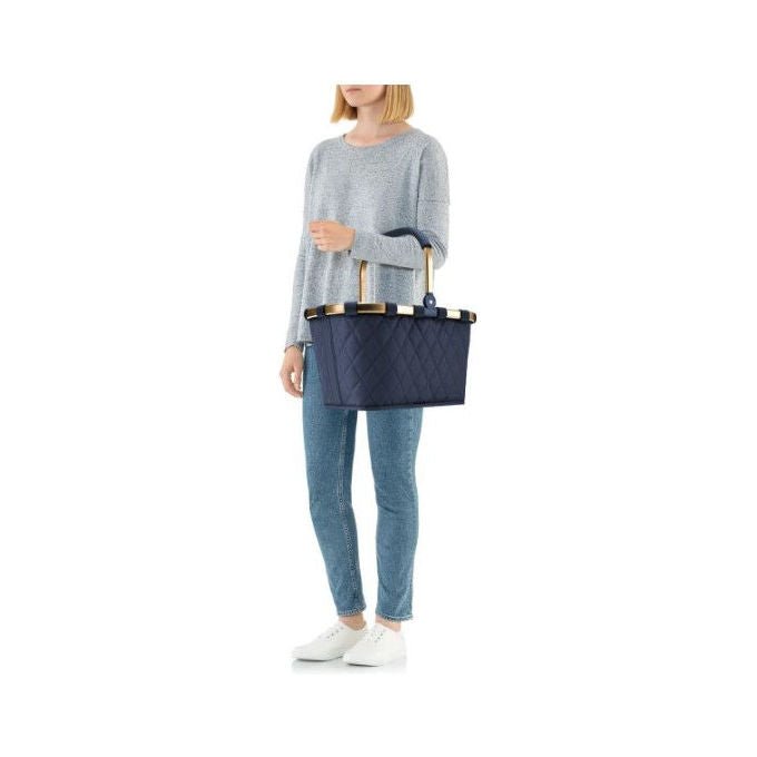 Reisenthel BK4111 carrybag Cestino per shopping in plastica riciclata 22 L con struttura in alluminio base rinforzata colore Oro
