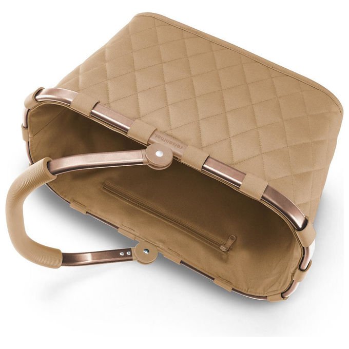 Reisenthel BK6046 carrybag Cestino per shopping 22 L in poliestere riciclato con cerniera e tasca interna colore Beige