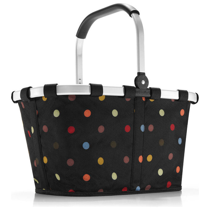 Reisenthel BK7009 Carrybag Cestino per la spesa 22 l Pieghevole con Tasca Zip Struttura in Alluminio colore Punti neri