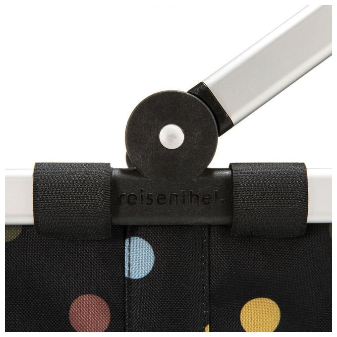 Reisenthel BK7009 Carrybag Cestino per la spesa 22 l Pieghevole con Tasca Zip Struttura in Alluminio colore Punti neri
