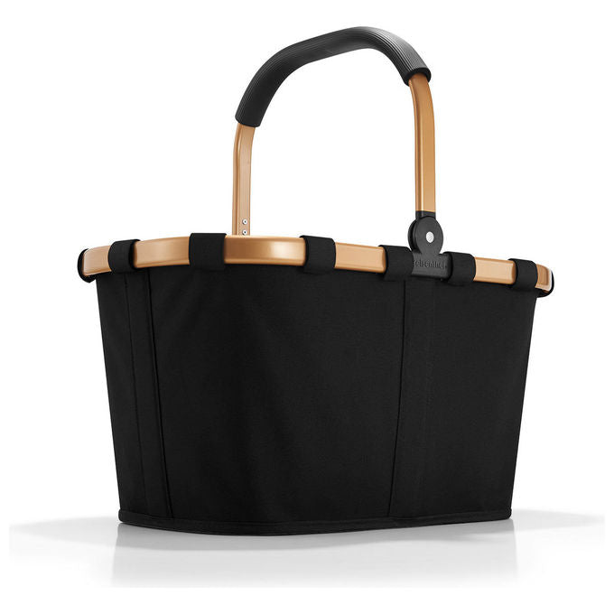 Reisenthel BK7041 Carrybag Frame Cestino per shopping in PET riciclato con telaio in alluminio 22 L colore Nero Oro
