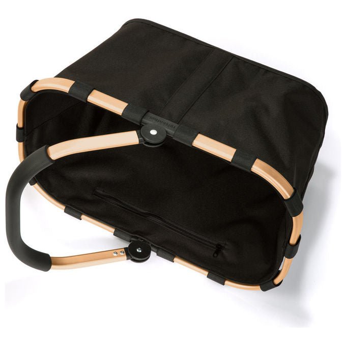 Reisenthel BK7041 Carrybag Frame Cestino per shopping in PET riciclato con telaio in alluminio 22 L colore Nero Oro