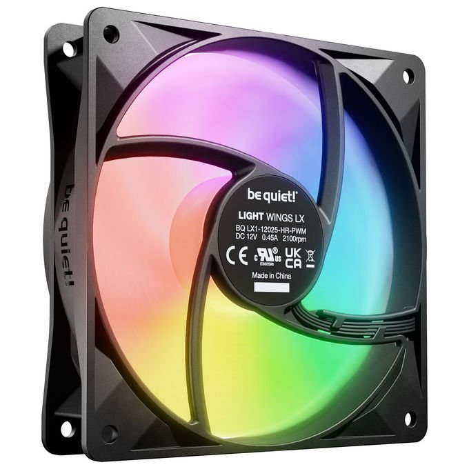 Be quiet! BL124 LIGHT WINGS LX Ventilatore 120mm 2100 rpm 105.1 m³-h ARGB 3 pezzi colore Nero