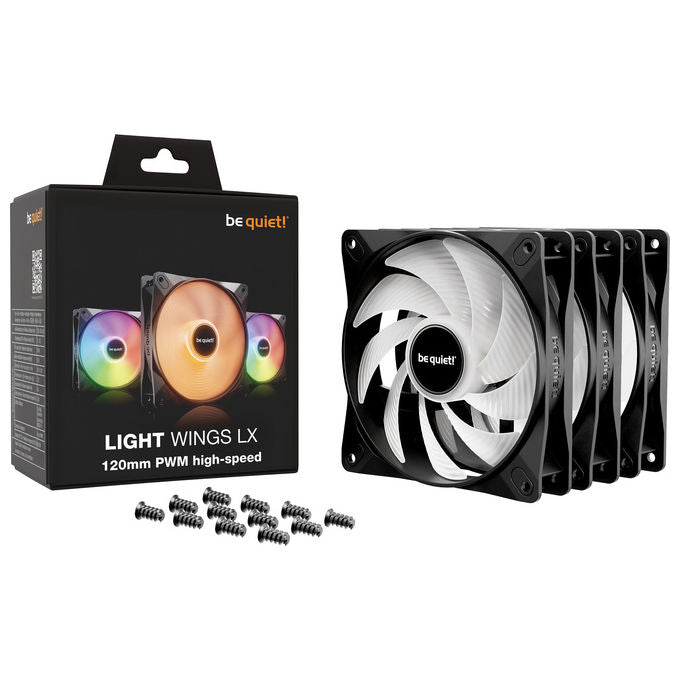 Be quiet! BL124 LIGHT WINGS LX Ventilatore 120mm 2100 rpm 105.1 m³-h ARGB 3 pezzi colore Nero