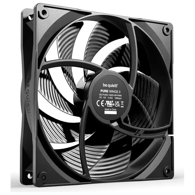 Be quiet! BL138 Pure Wings 3 Ventola da 140 mm 1800 rpm 122,6 m³-h PWM con Cuscinetto Rifle colore Nero