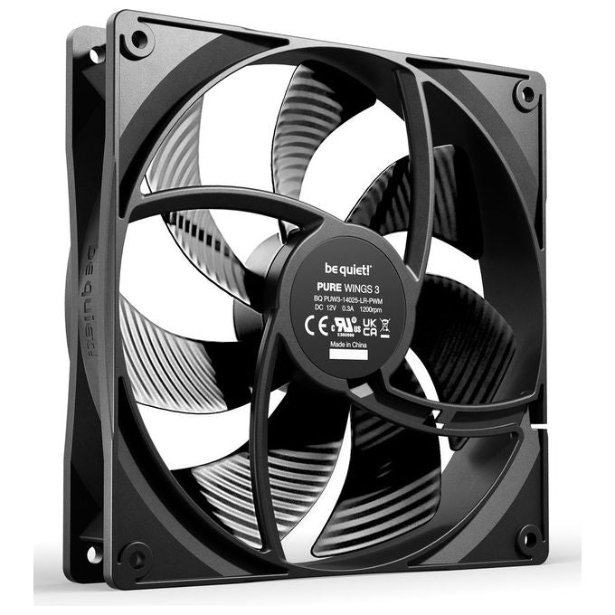 Be quiet! 4260052193853 Pure Wings 3 Ventilatore 140 mm PWM 1200 rpm 21,9 dB 3 pz colore Nero