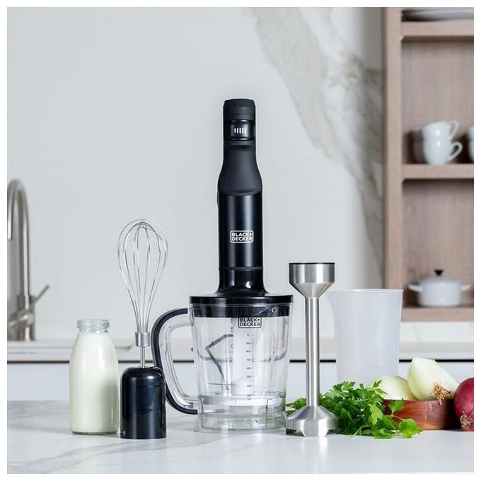 Black e Decker BXHBA1501E Frullatore ad immersione 1500 W Nero Trasparente