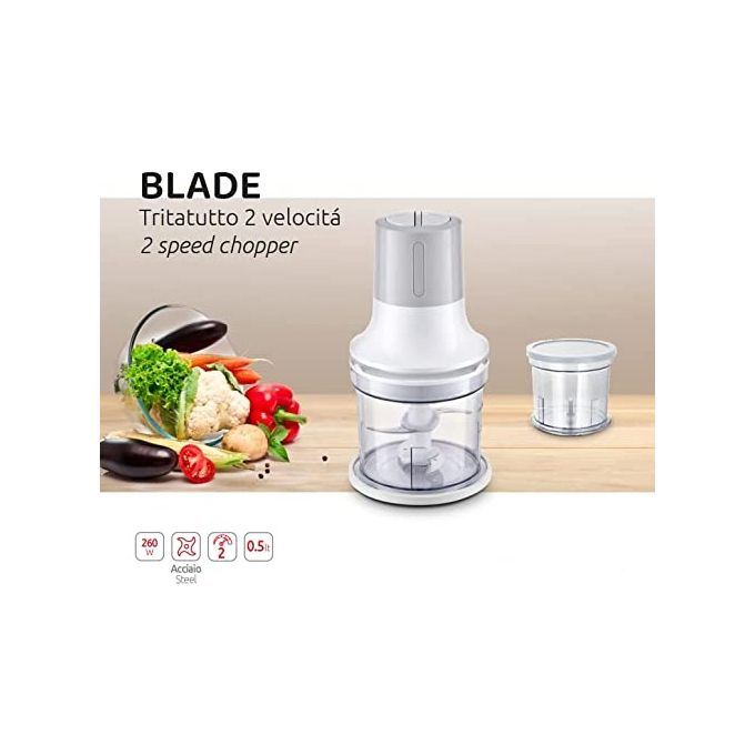 Melchioni Tritatutto Blade 250W 500ml 2 Velocita' Bianco