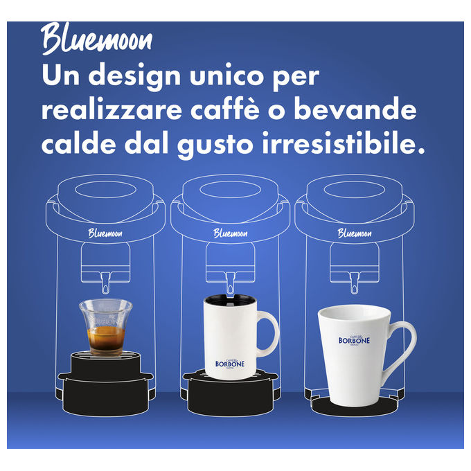 Caffe' Borbone BLUEMOONGRIG Bluemoon Macchina da caffe' a cialde ESE 44mm Capacita' serbatoio 0.9 L Pressione 15 bar Potenza 650 W colore Grigio