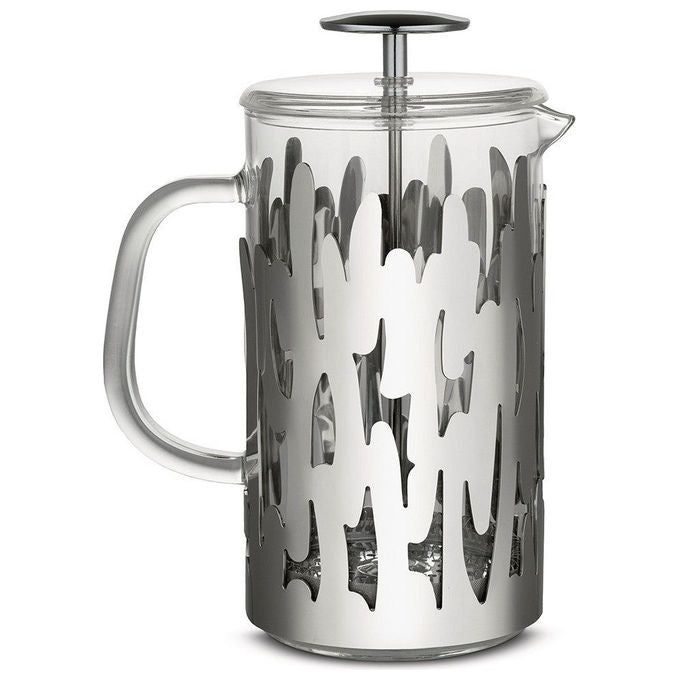 Alessi BM12-8 Caffettiera Barkoffee 8 tazze Acciaio inossidabile Vetro pirofilo colore Argento