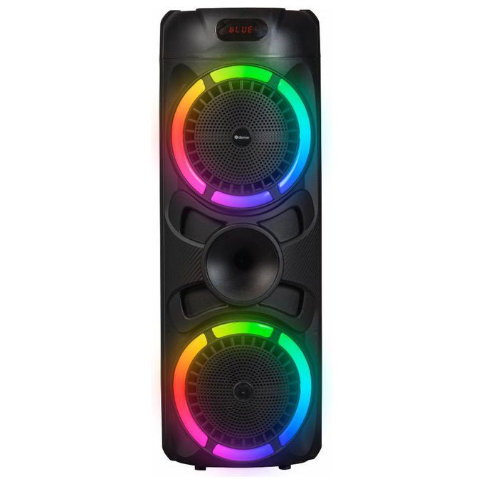 Denver BPS-459 Altoparlante da festa Potenza 200 W RMS Bluetooth 5.0 LED Multi MicroSD USB Tipo C e A con Microfono e Telecomando colore Nero