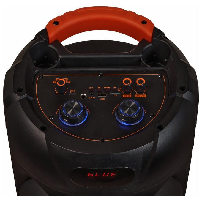 Denver BPS-459 Altoparlante da festa Potenza 200 W RMS Bluetooth 5.0 LED Multi MicroSD USB Tipo C e A con Microfono e Telecomando colore Nero