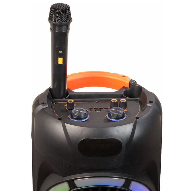 Denver BPS-459 Altoparlante da festa Potenza 200 W RMS Bluetooth 5.0 LED Multi MicroSD USB Tipo C e A con Microfono e Telecomando colore Nero