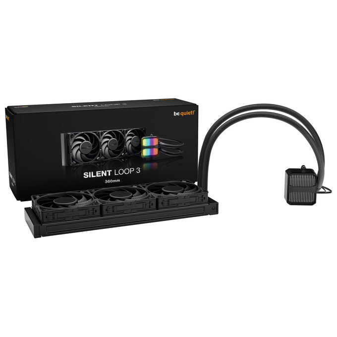 Be Quiet! BW025 Silent Loop 3 Raffreddatore di Liquidi 360 mm 3 Ventole 120 mm LED RGB compatibile LGA 1700 AM5 colore Nero