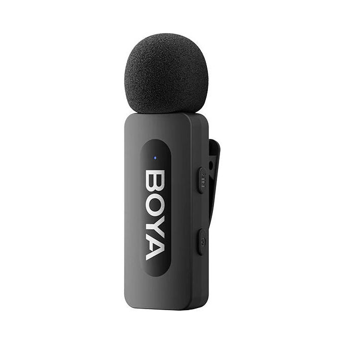 BOYA BY-V1 V2.0 Microfono Wireless 2.4GHz Portata 100 m Connettivita' Lightning USB-C 3.5 mm colore Nero