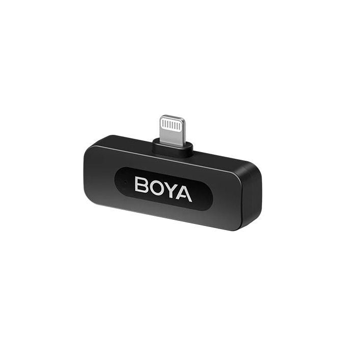 BOYA BY-V2 V2.0 Microfono Wireless per Lightning con 2 Trasmettitori 1 Ricevitore Portata 100 m Durata Batteria 9 h colore Nero