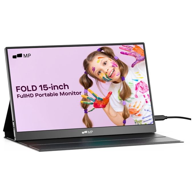 Mobile Pixels 101-1010P01 Fold Monitor Portatile 15.6'' FHD Risoluzione 1920x1080 USB-C HDMI 16:9 Plug and Play Supporto Doppio Monitor colore Nero
