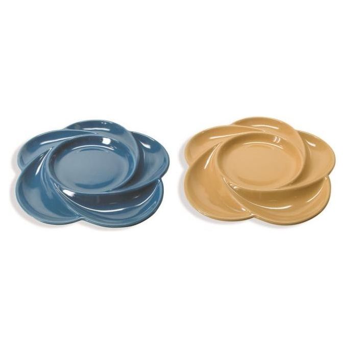 AandF C104713 Piatto Fonduta Fiore Blu