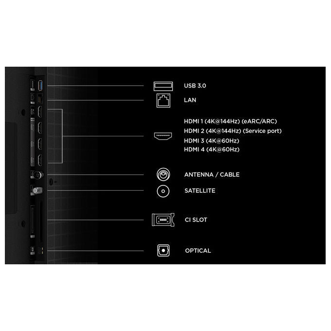 TCL 55C6K PRO Serie C6K PRO TV QD-Mini LED 55'' 4K HDR 144Hz 180 zone di dimming Google TV Dolby Vision Atmos 2.1 Onkyo colore Nero