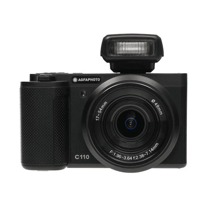 AgfaPhoto C110 Fotocamera Digitale 24 MP con Risoluzione Interpolata Sensore Sony CMOS IMX458 Video 4K Zoom Ottico 3x Schermo Touch Rotabile 2.8 pollici Wi-Fi Stabilizzazione Colore Nero