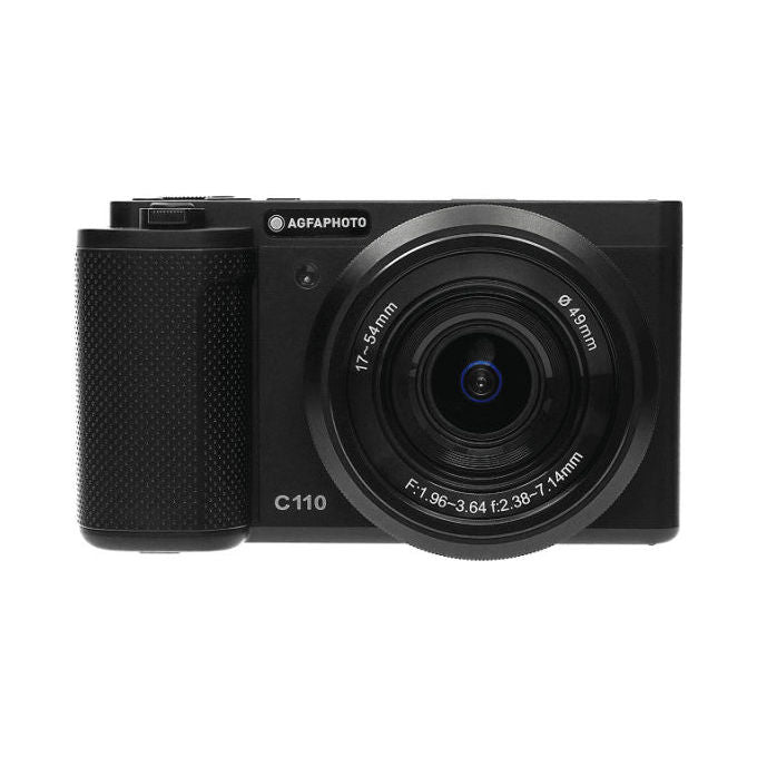 AgfaPhoto C110 Fotocamera Digitale 24 MP con Risoluzione Interpolata Sensore Sony CMOS IMX458 Video 4K Zoom Ottico 3x Schermo Touch Rotabile 2.8 pollici Wi-Fi Stabilizzazione Colore Nero