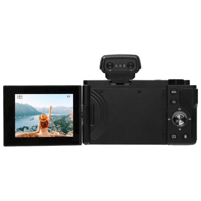 AgfaPhoto C110 Fotocamera Digitale 24 MP con Risoluzione Interpolata Sensore Sony CMOS IMX458 Video 4K Zoom Ottico 3x Schermo Touch Rotabile 2.8 pollici Wi-Fi Stabilizzazione Colore Nero