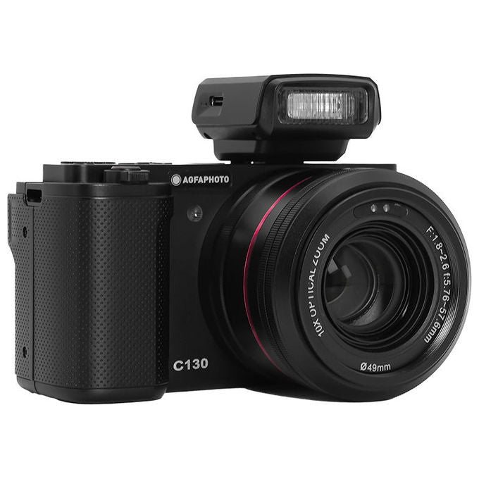 AgfaPhoto C130 Realishot Fotocamera Compatta 24 MP CMOS 4K Wi-Fi Schermo Touch Rotante Zoom Ottico 10x colore Nero