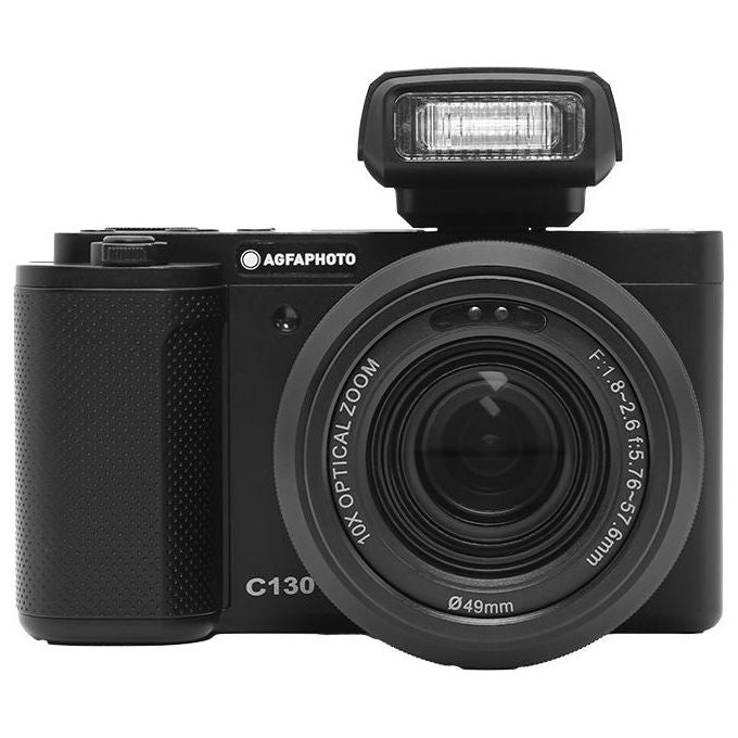 AgfaPhoto C130 Realishot Fotocamera Compatta 24 MP CMOS 4K Wi-Fi Schermo Touch Rotante Zoom Ottico 10x colore Nero