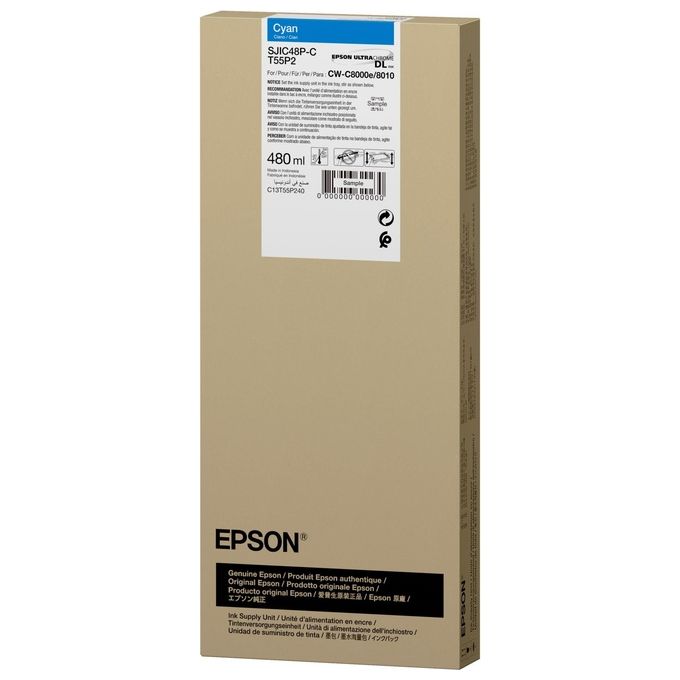 Epson SJIC48P-C, Cartuccia inchiostro originale, Ciano, 480 ml, Per ColorWorks C8000e