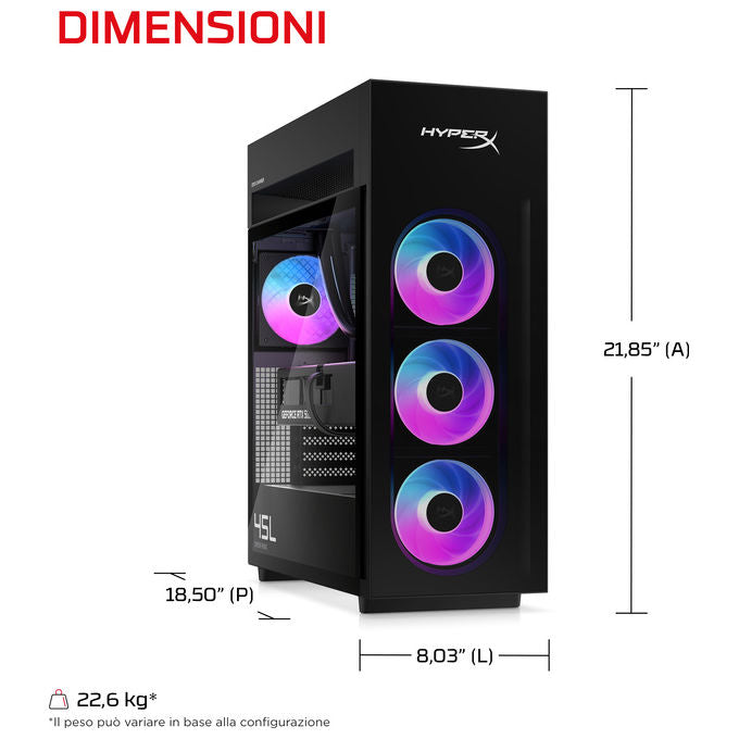 HP E4EU1EA OMEN MAX 45L PC Desktop Intel Core Ultra 7 32 GB DDR5 6800 MHz NVIDIA GeForce RTX 5090 32 GB GDDR7 Windows 11 Home colore Nero