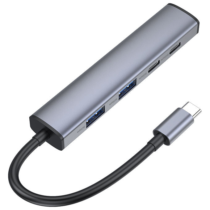 Conceptronic HUBBIES22G Hub USB 3.2 Gen 1 5 Gbps 2 Porte USB-C 2 Porte USB-A Alimentazione USB-C PD 100W colore Grigio