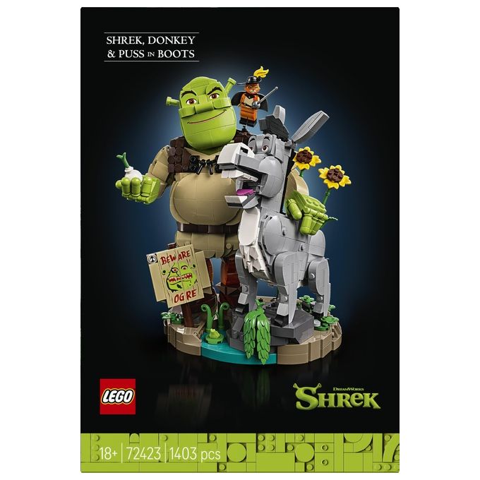 Lego 72423 Kit di Costruzione Shrek Ciuchino e Gatto con gli Stivali 1403 pezzi colore Multicolore