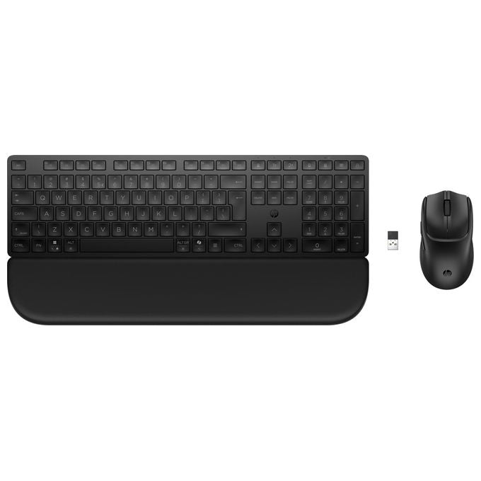 HP BD5F3AA#ABB Kit Tastiera e Mouse wireless e Bluetooth dual-mode HP 585C con poggiapolsi Tasti silenziosi Programmabili Compatibile Windows macOS iOS Android ChromeOS colore Nero