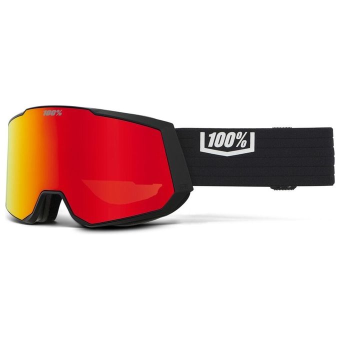 100% 51002-00002 Snowcraft XL Occhiali da Neve Oversize con Lente Rossa a Specchio colore Nero