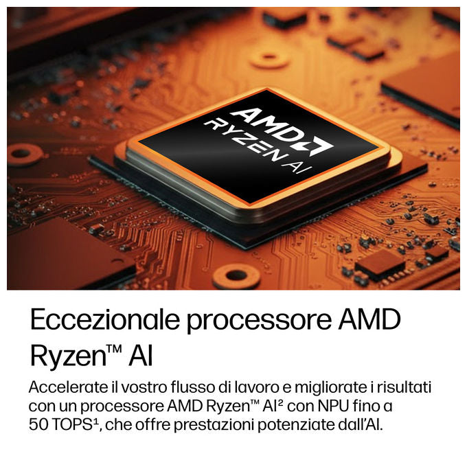 HP E13X9AT HP EliteBook 8 G2a Computer portatile AMD Ryzen AI 5 16 GB LPDDR5x 512 GB SSD Windows 11 Pro colore Argento