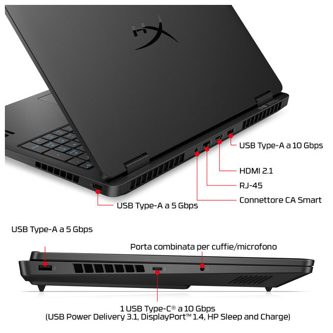 HP E4FB4EA OMEN 16 Laptop Intel Core Ultra 7 32 GB DDR5-SDRAM NVIDIA GeForce RTX 5070 2.5K 240 Hz colore Nero