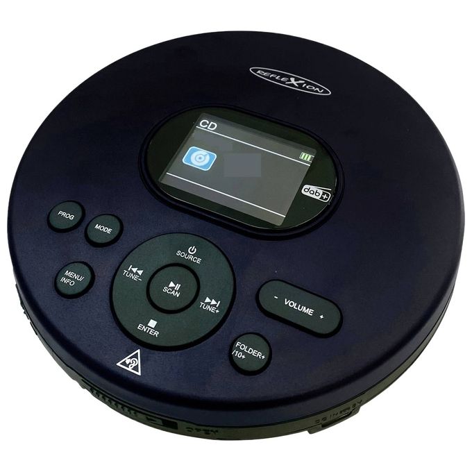 Reflexion PCD540DAB-BK Lettore CD Portatile con Radio DAB+ e FM PLL Supporto CD CD R CD RW MP3 Autonomia fino a 12 ore Presa Jack 3 5mm per Cuffie colore Nero